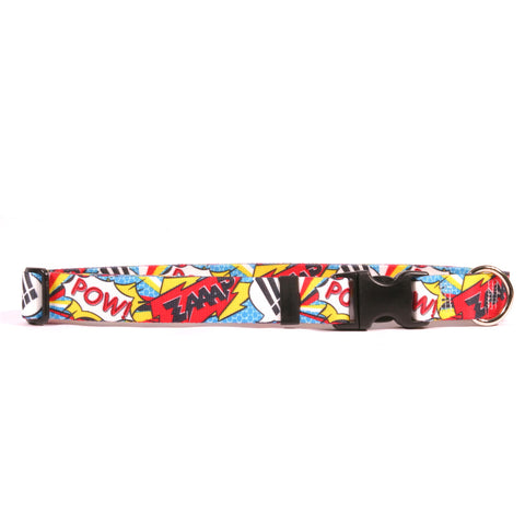 Comic Print Adjustable Nylon Dog Collar