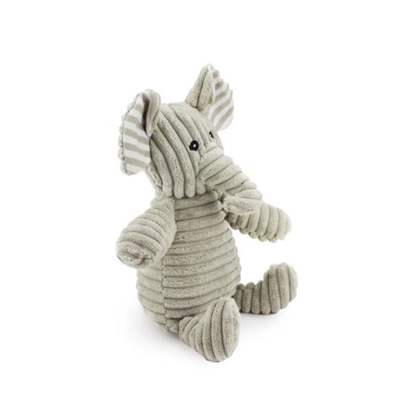 Corduroy Sitting Elephant Plush Dog Toy