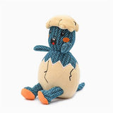 side view of Baby Dinosaur Egg Plush Dog Toy