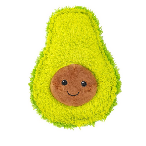 7" Shaggy Plush Avocado Dog Toy - Front