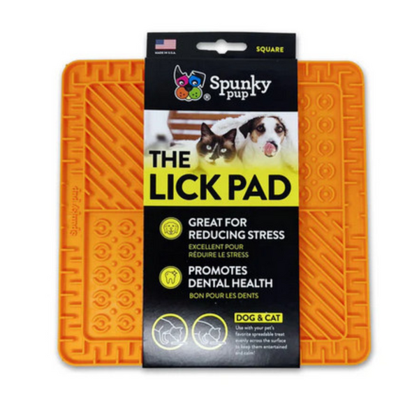 The Textured Lick Pad for dogs and cats - Orange