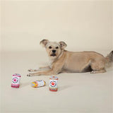 Dog with Light Paw Mini Cans Plush Dog Toy 3pk