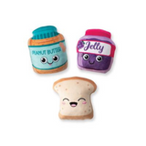 Peanut Butter Jelly Time Plush Dog Toy 3pk