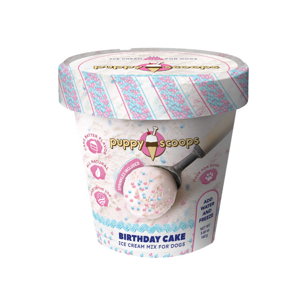 Puppy Scoops Birthday Cake with Pupfetti Ice Cream for Dogs
