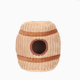 Interactive Plush Wine Barrel Dog Toy