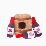 Interactive Plush Wine Barrel Dog Toy