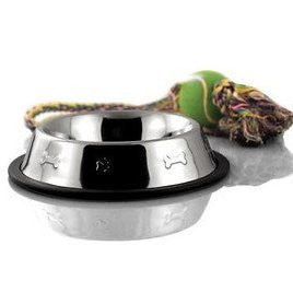 4-Cup Bergan Embossed Stainless Dog Bowl