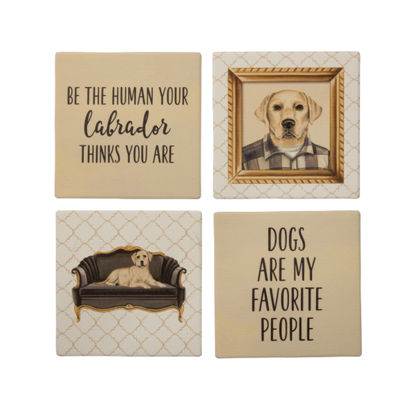 Coaster Set - Yellow Labrador