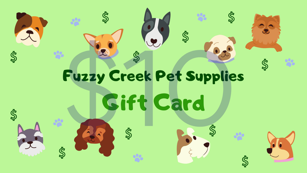 Fuzzy Creek Pet Supplies Gift Cards for Pet Parents
