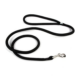 Round Braided Black Rope Leash 5'