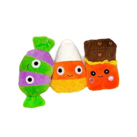 Candy Corn Trio Plush 3pk Dog Toy