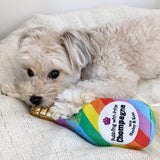 Dog with Bubbling with Pride Chompagne Dog Toy