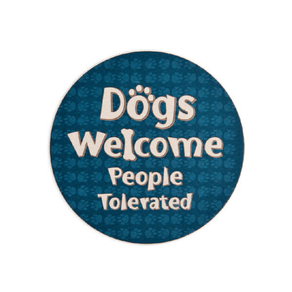 Stone Car Coaster - "Dogs Welcome"