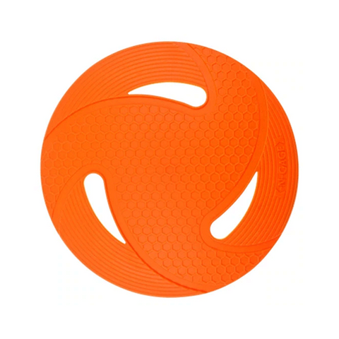 Textured Flyer Rubber Frisbee Dog Toy - Orange