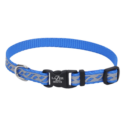 Lazer Brite Reflective Dog Collar - Blue