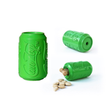 Soda Pup Rubber Can Dog Toy - green with treats