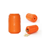 Soda Pup Rubber Can Dog Toy - orange with treats