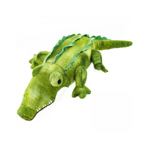 12" Green Alligator Plush Dog Toy