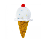 10" Ice Cream Cone Plush Dog Toy - Vanilla