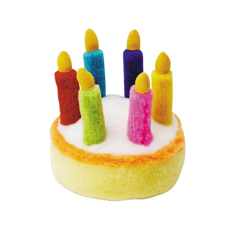 Musical Birthday Cake Plush Dog Toy