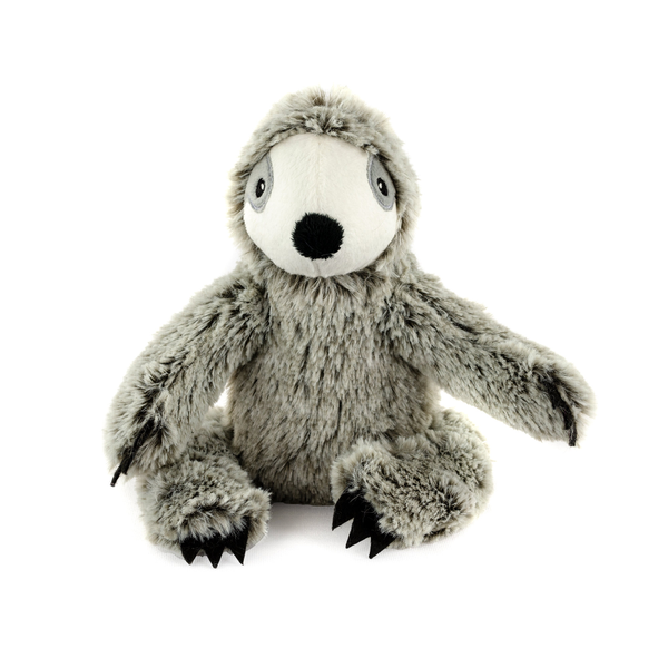 Sitting Sloth Plush Gray Dog Toy