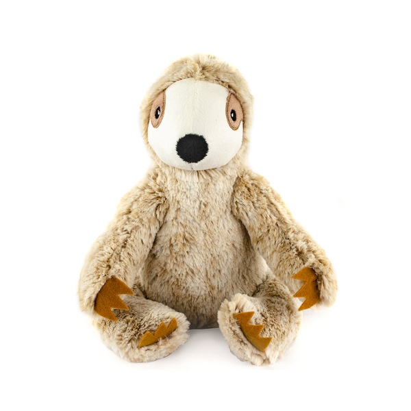 Sitting Sloth Plush Tan Dog Toy