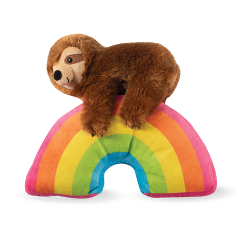 Ziggy Rainbows Sloth Plush Dog Toy