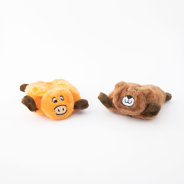 Squeakie Pad Bear/Moose Dog Toy 2pk