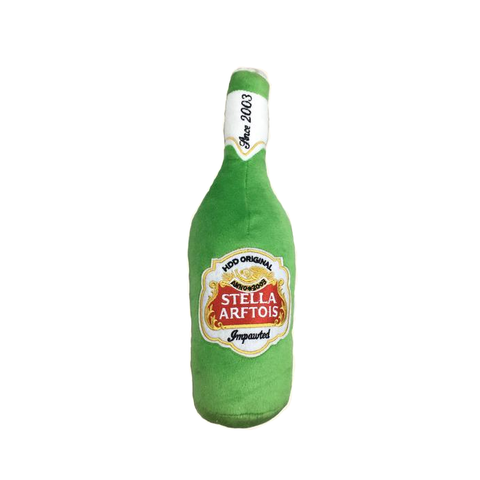 Stella Arftois Plush Bottle Dog Toy