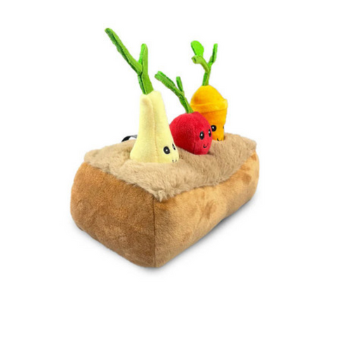Interactive Plush Veggie Garden Dog Toy
